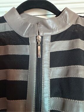 Women's Sheer/Leather Accent Jacket